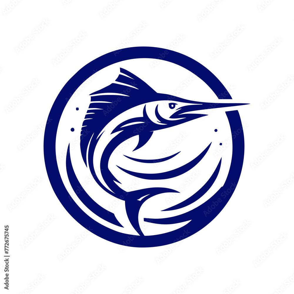 Marlin fishing logo vector illustration. Marlin vector logo Marlin fishing logo vector illustration. Marlin vector logo
