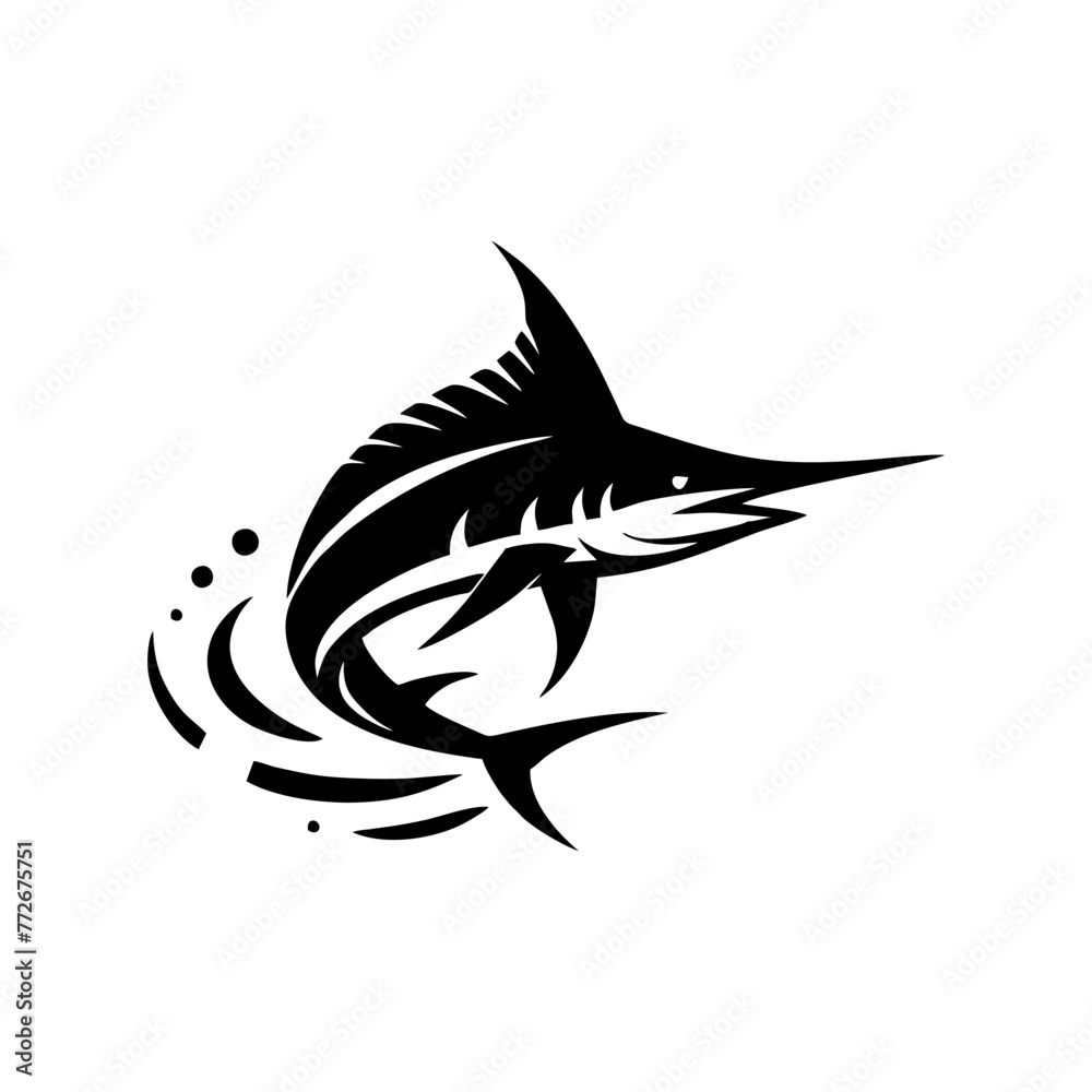Marlin fishing logo vector illustration. Marlin vector logo Marlin fishing logo vector illustration. Marlin vector logo