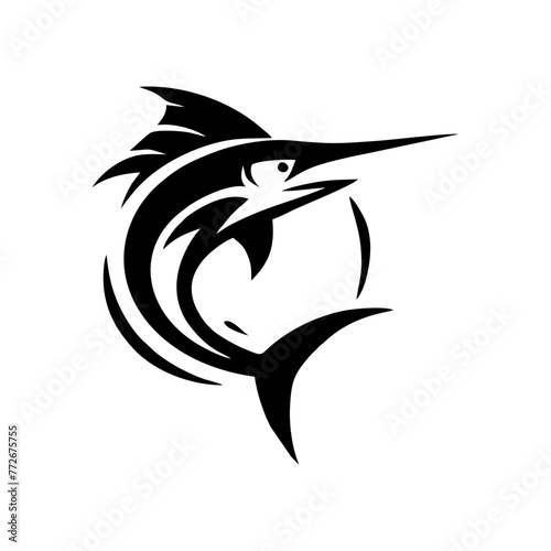 Marlin fishing logo vector illustration. Marlin vector logo