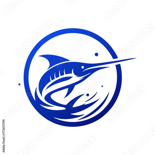 Marlin fishing logo vector illustration. Marlin vector logo