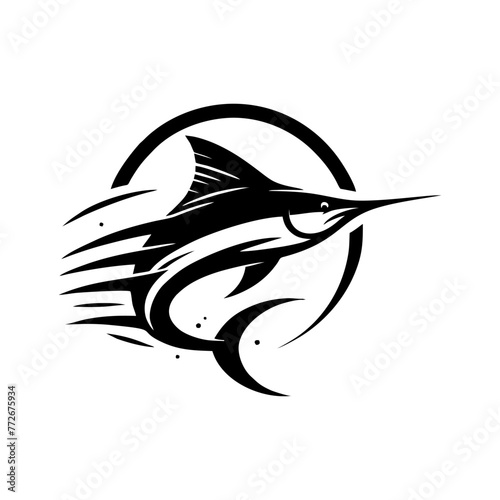 Marlin fishing logo vector illustration. Marlin vector logo