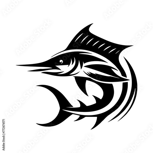 Marlin fishing logo vector illustration. Marlin vector logo