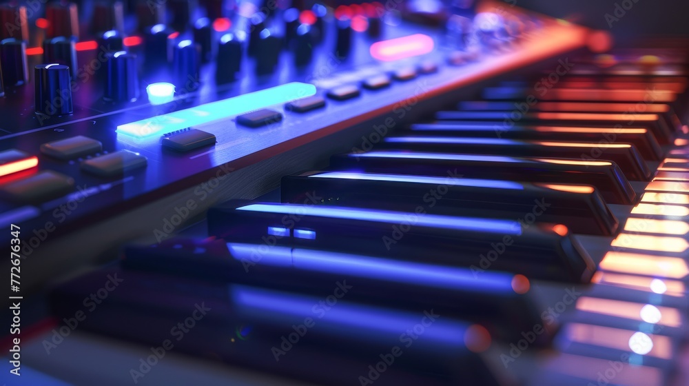 Portray the seamless integration of technology and creativity in coding for music.
