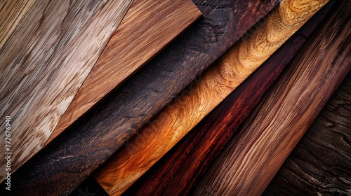 Enchanting background textures of Mahogany wood. Four captivating variations. ai image