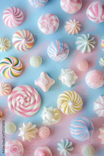 Pastel candy patterns swirl in a delightful dance, crafting a backdrop of whimsical sweetness