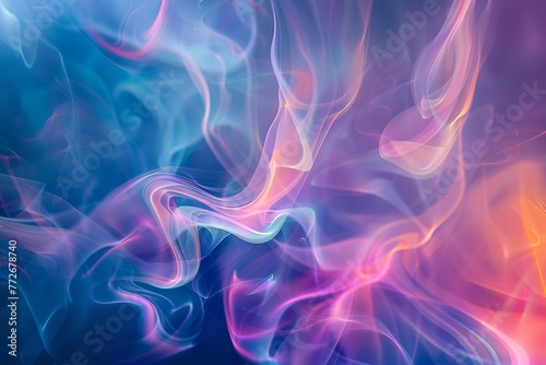 Dynamic, flowing, colorful impact of art with smooth smoke. Generative Ai