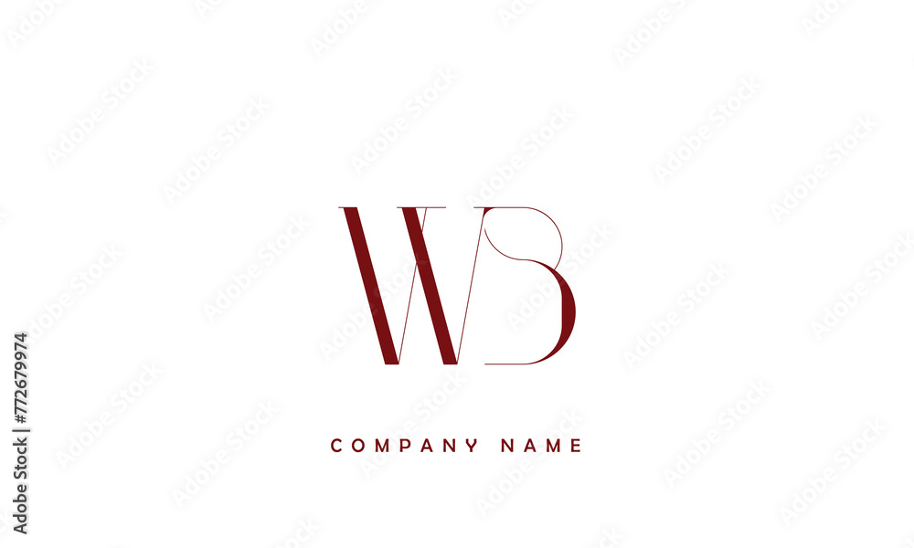WB, BW, W, B Abstract Letters Logo Monogram