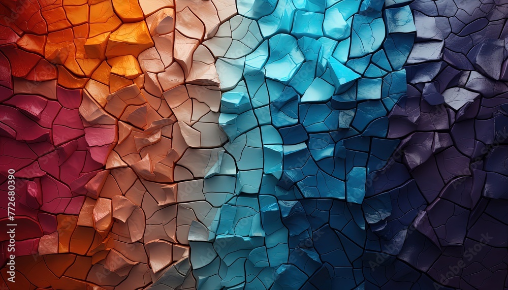 A mosaic tile texture in bright colors