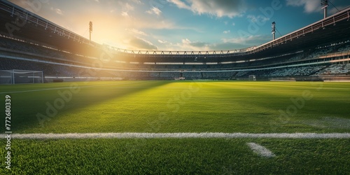A summertime soccer stadium under the sun