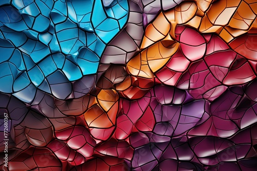 A mosaic tile texture in bright colors