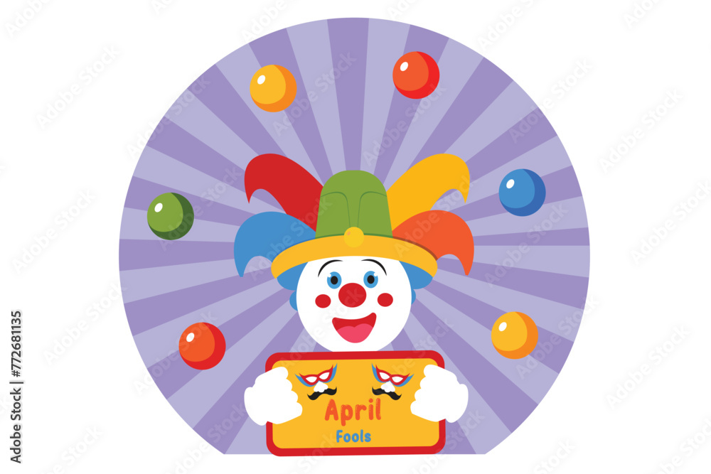 April Fools Flat Design Illustration April Fools Flat Design Illustration