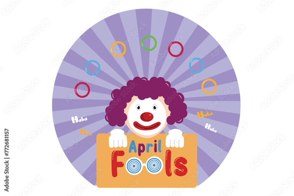 Fototapeta premium April Fools Flat Design Illustration