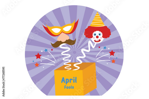 April Fools Flat Design Illustration