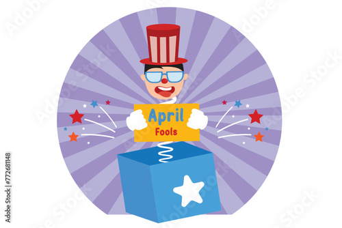 April Fools Flat Design Illustration