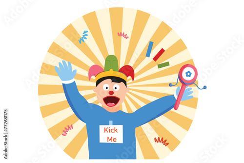 April Fools Flat Design Illustration