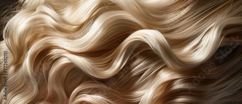 Swirls of blonde curls, a testament to high-fashion hairstyling photo