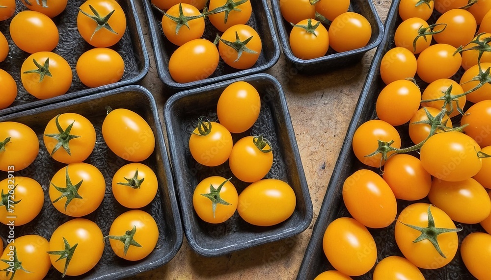 Farm Fresh: Yellow Cherry Tomatoes in Summer Market