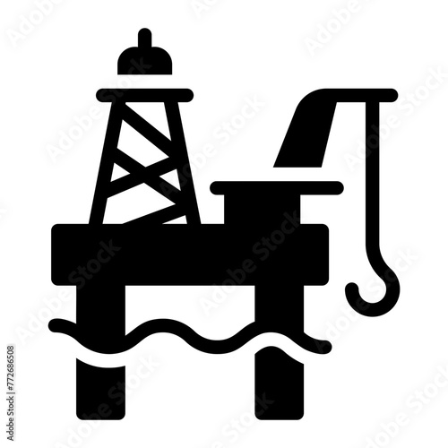 oil production Solid icon photo