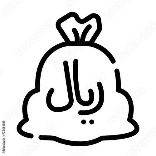 saudi riyal Line Icon