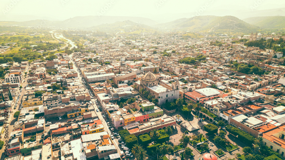 aerial view of the city calvillo  aguascalientes mexico