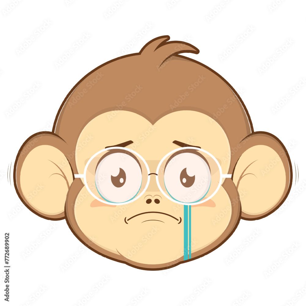 monkey crying face cartoon cute monkey crying face cartoon cute
