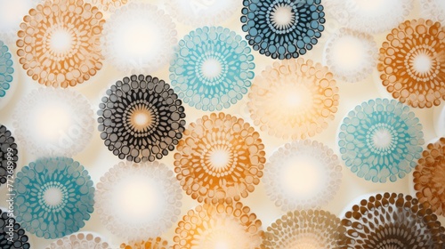 A close-up of dot mandalas arranged in a circular pattern, a hypnotic and captivating background for spiritual or wellness content