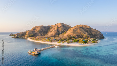 Obraz na plátně Aerial view of Kanawa Island in Komodo islands, Flores, Indonesia