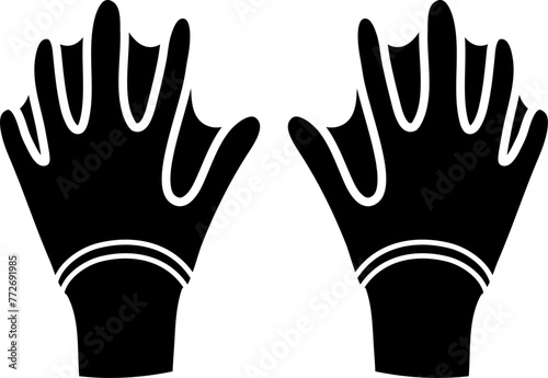 Swim Gloves Icon Vector