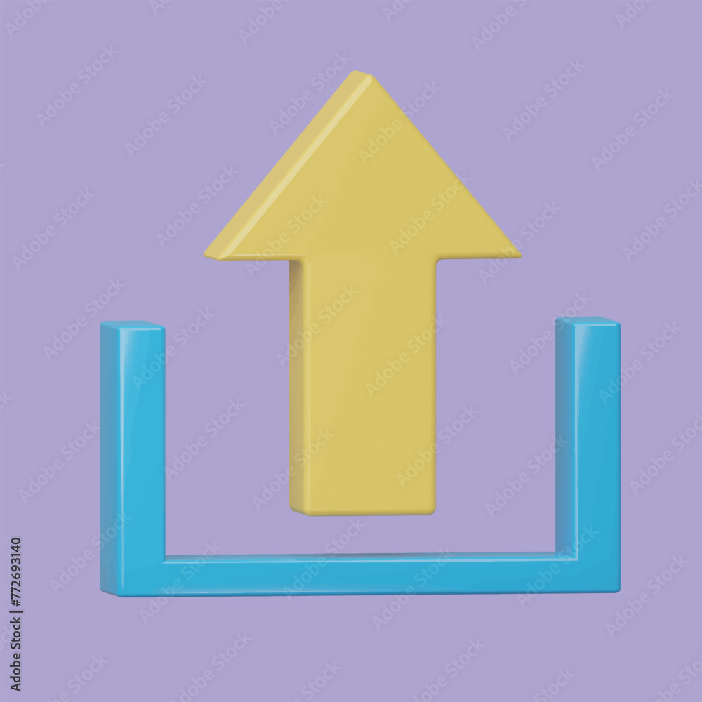 Arrow concept. Realistic 3d object cartoon style.