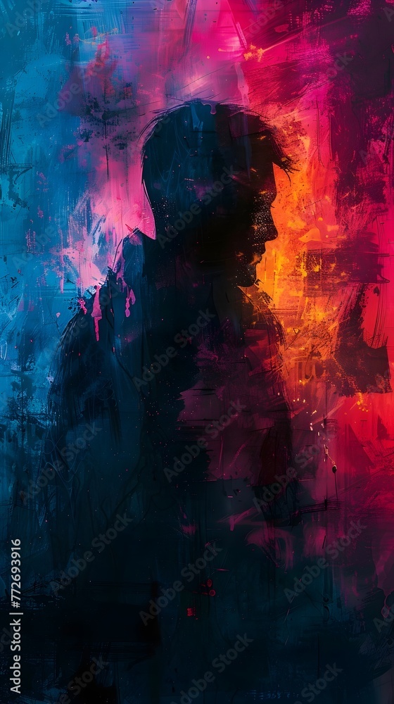 Enigmatic Shadow of Elusive Dark Matter in Bold Watercolor Clash of Light and Dark Enigmatic Shadow of Elusive Dark Matter in Bold Watercolor Clash of Light and Dark
