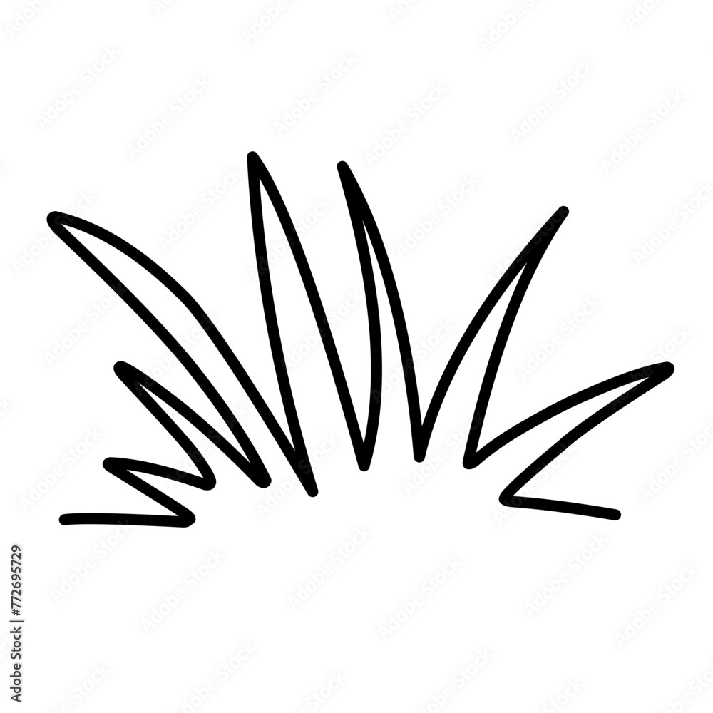 hand drawn doodle grass illustration
