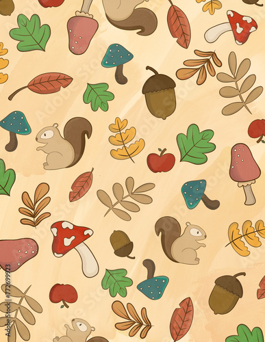 seamless background with autumn leaves