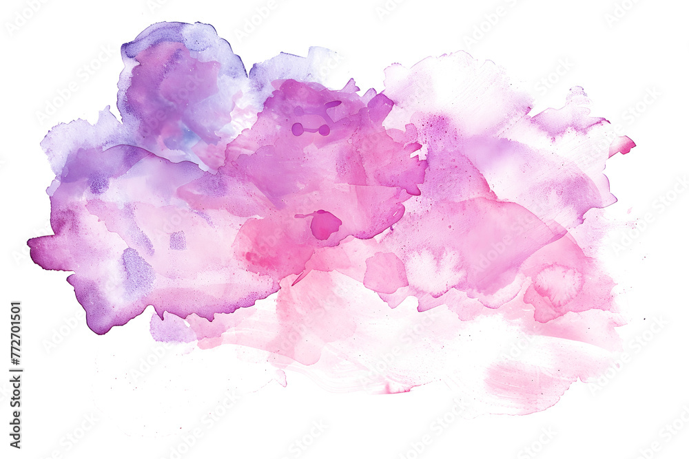 Pink and purple watercolor wash texture on transparent background.
