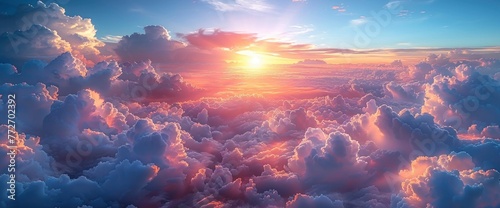 Beautiful Clouds Dawn After Sunset, Background Banner HD