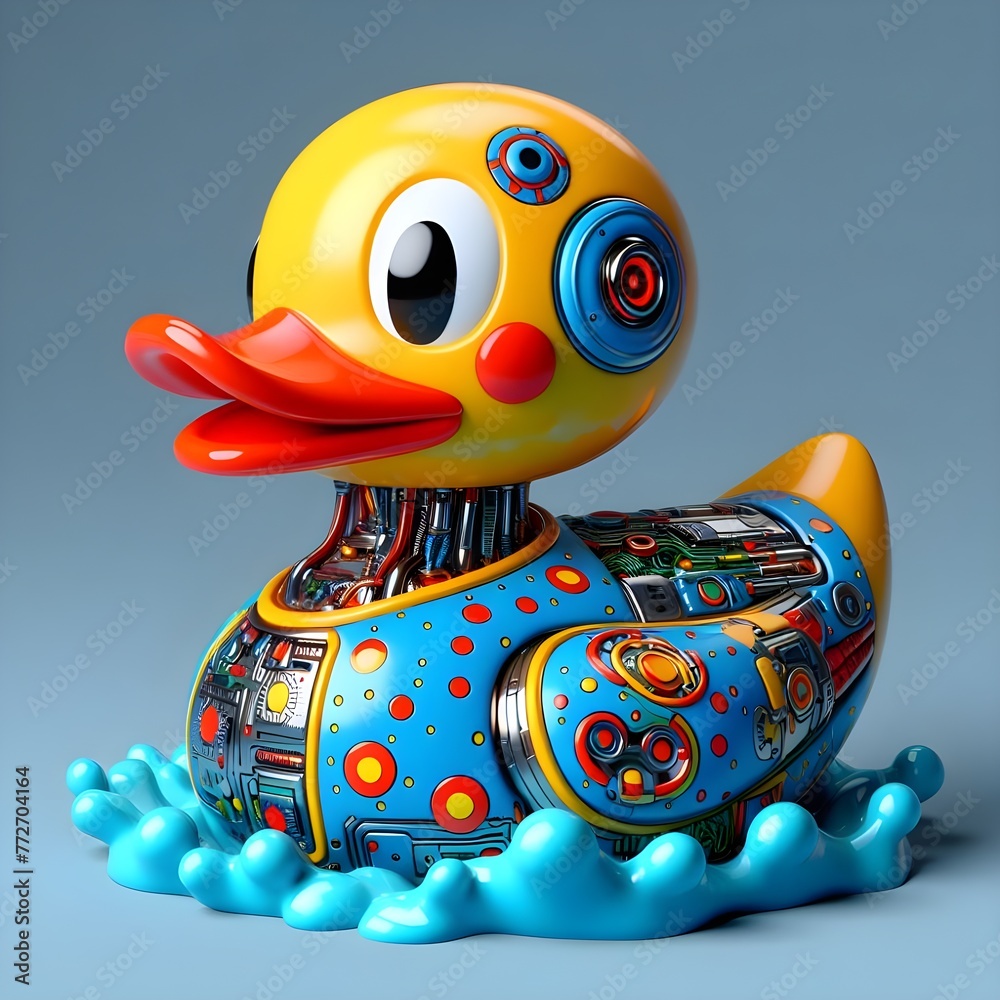 Emo rubber duck, 3d render.
