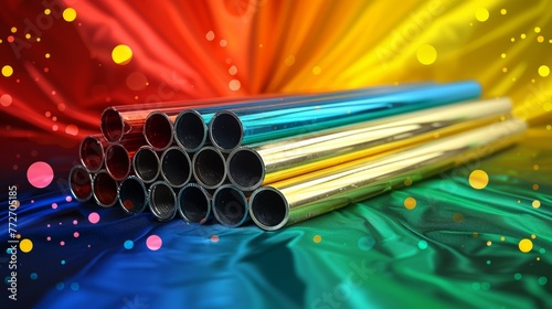 Stacks of high-grade steel and aluminum pipes await shipment in the warehouse, a testament to the robust steel industry