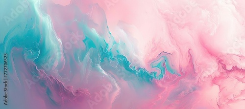Lovely pink and light blue wavy abstract illustration, watercolor