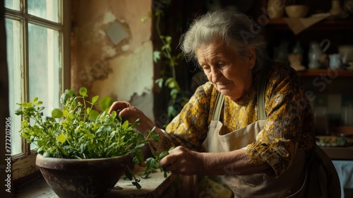 Elderly woman gardebubg © Carlos