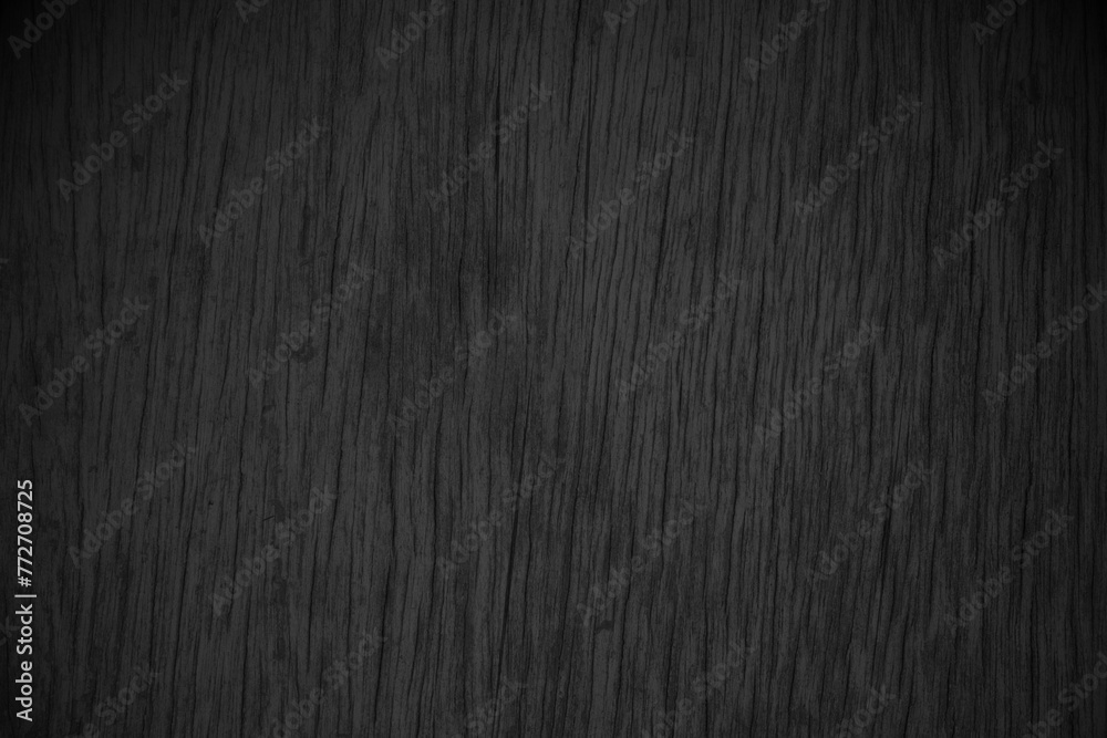 Fototapeta premium Dark black wood textured background