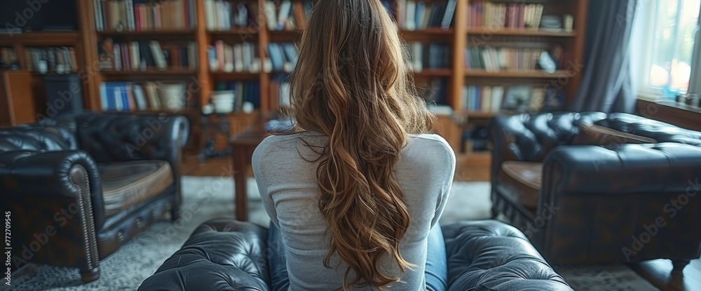 Girl Alone Sitting On Chair Deserted, Background Banner HD