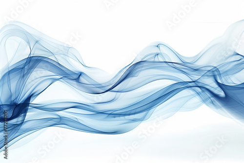 Blue smoke on white background, wave, backdrop, motion, shape photo