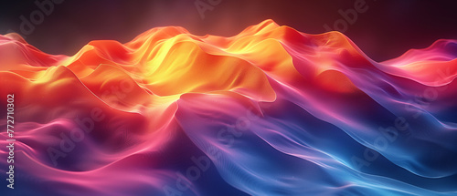 Colorful wave, flame, blue orange backdrop, curve