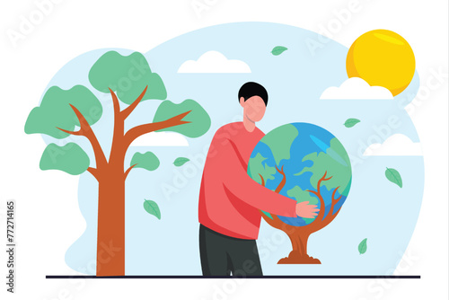 Earth Day Flat Illustration Design