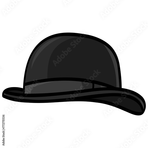 Bowler Hat Cap Vector Drawing Illustration