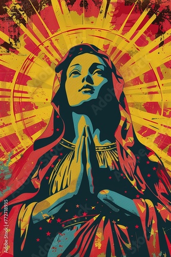 Immerse yourself in the cultural richness of Christianity with our vibrant pop art exhibit, where religious imagery inspires stunning designs, cinematic photo