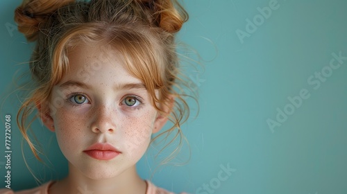 A young girl's face showing embarrassment after a silly fall