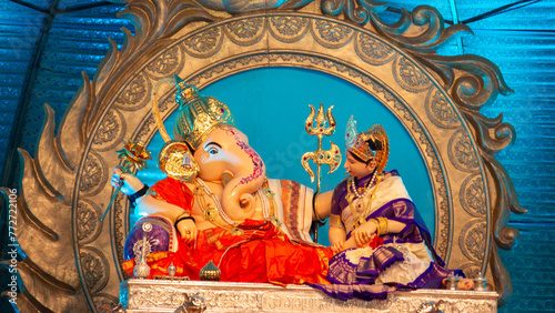 Ganapati idols in Ganesh Chaturthi Pune, Maharashtra, India © NagarajBhatKotemane