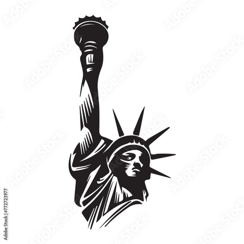 Statue of liberty editable vector black
