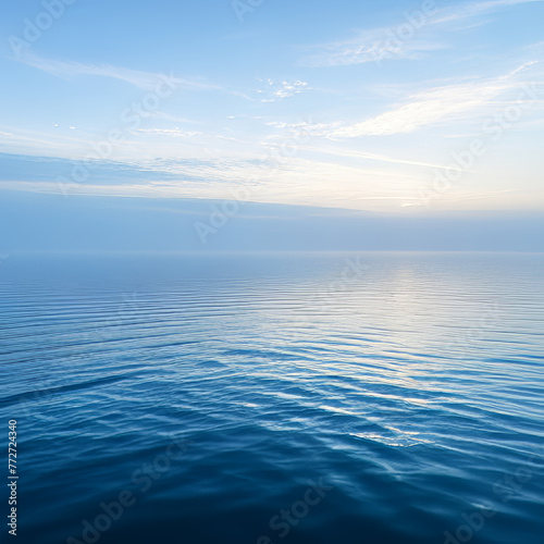 Blue sea and sky at sunset. Natural background. Toned.