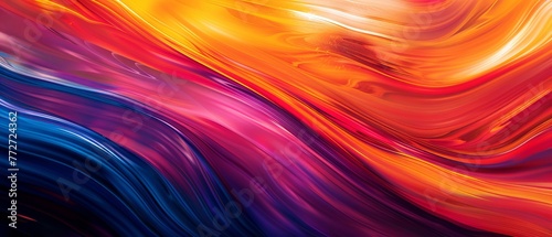 The abstract art bursts with dynamic energy, its vibrant design igniting a sense of movement and excitement.